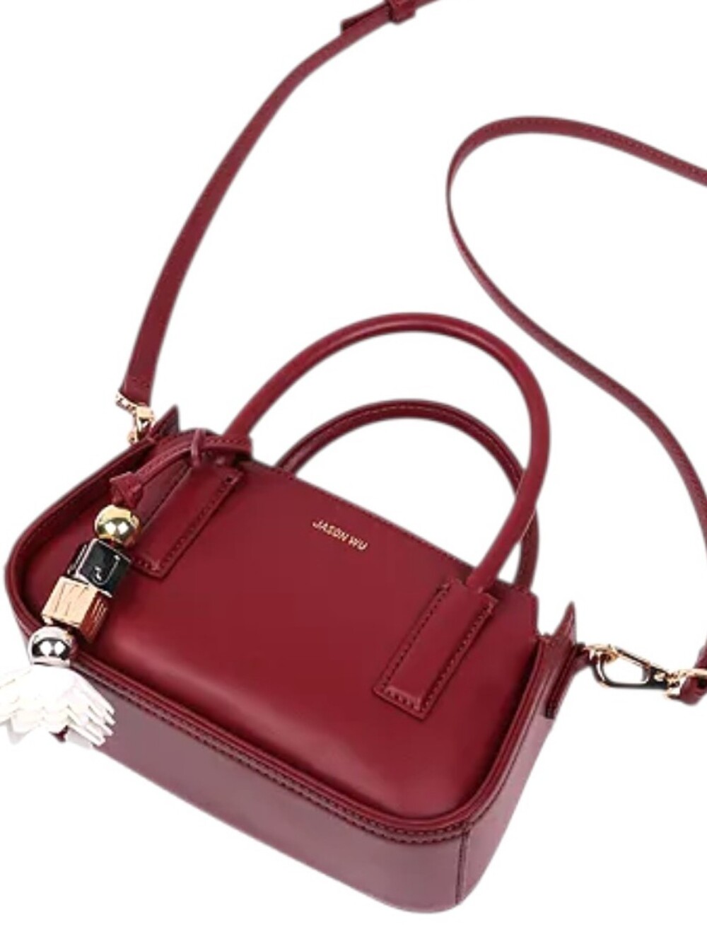JASON WU STRUCTURED MINI BAG Oxblood Leather Crossbody NWT - Picture 4 of 8